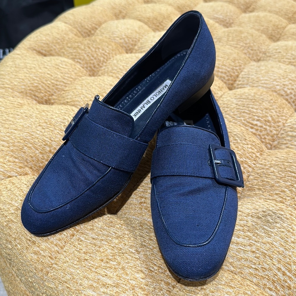 Manolo Blahnik Canvas Loafers - Size 38 (US size 8)